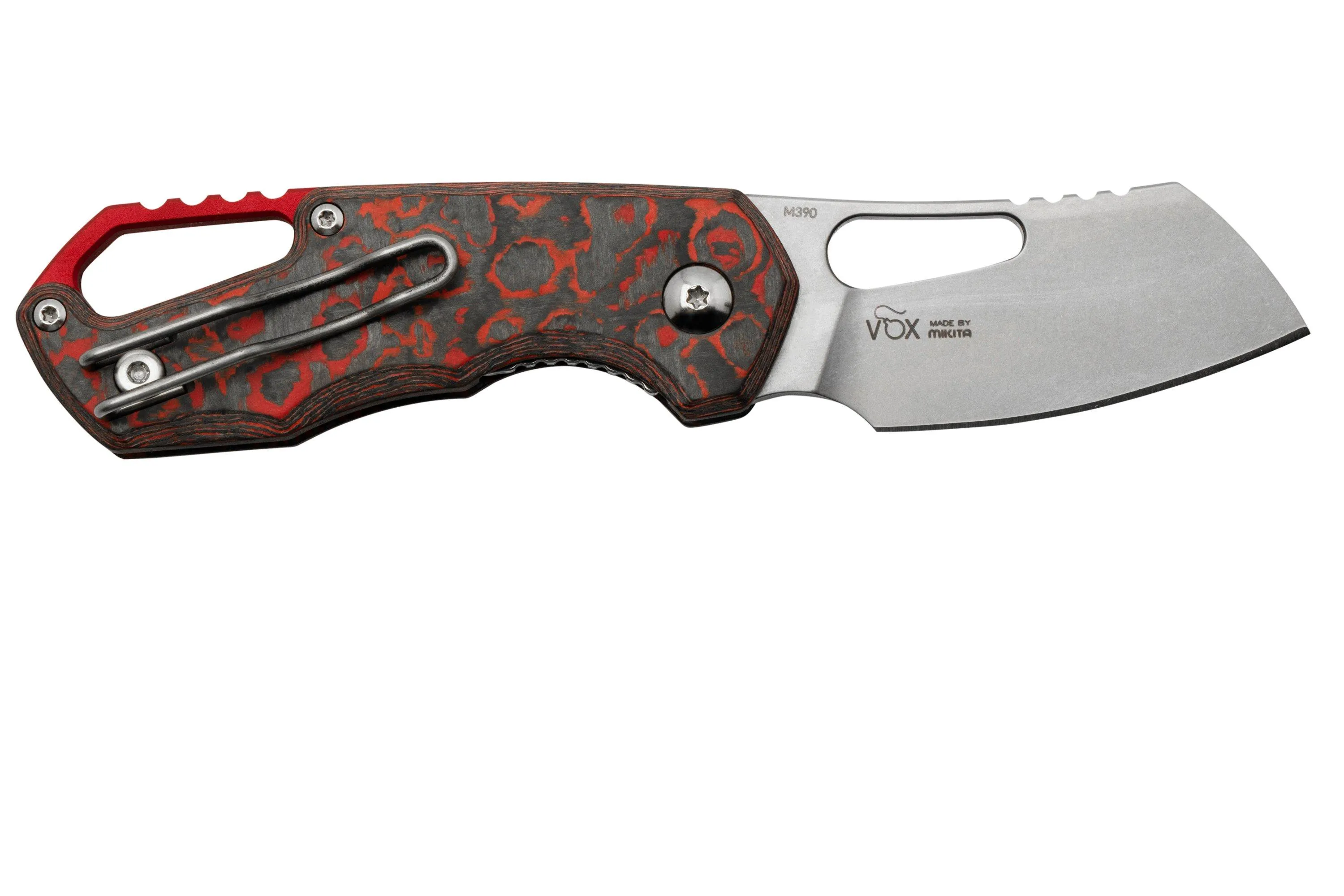 MKM Isonzo FX03-2CL Cleaver Stonewashed, Lava Flow Carbon Fiber, couteau de poche, Jesper Voxnaes design