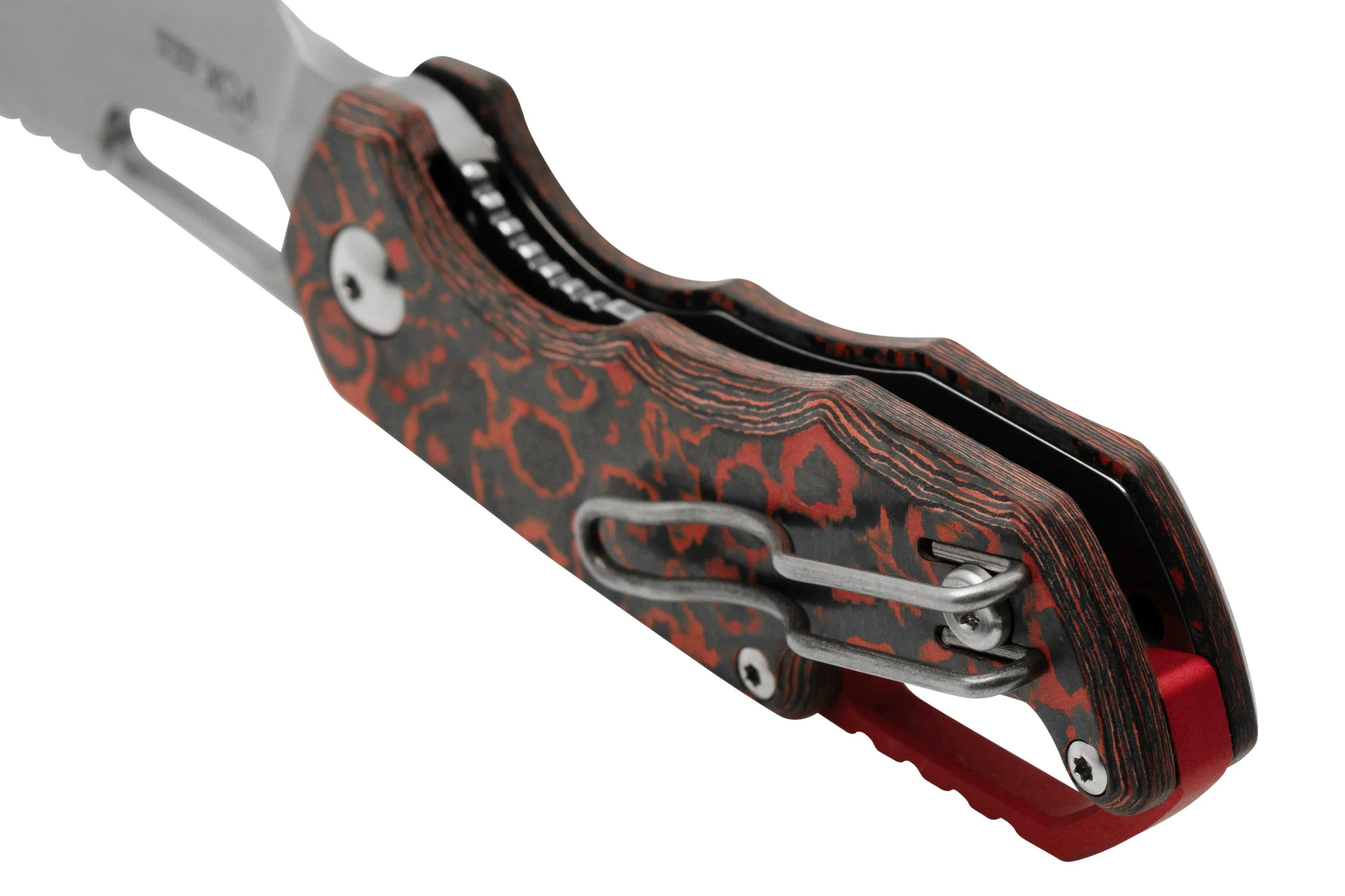 MKM Isonzo FX03-2CL Cleaver Stonewashed, Lava Flow Carbon Fiber, couteau de poche, Jesper Voxnaes design