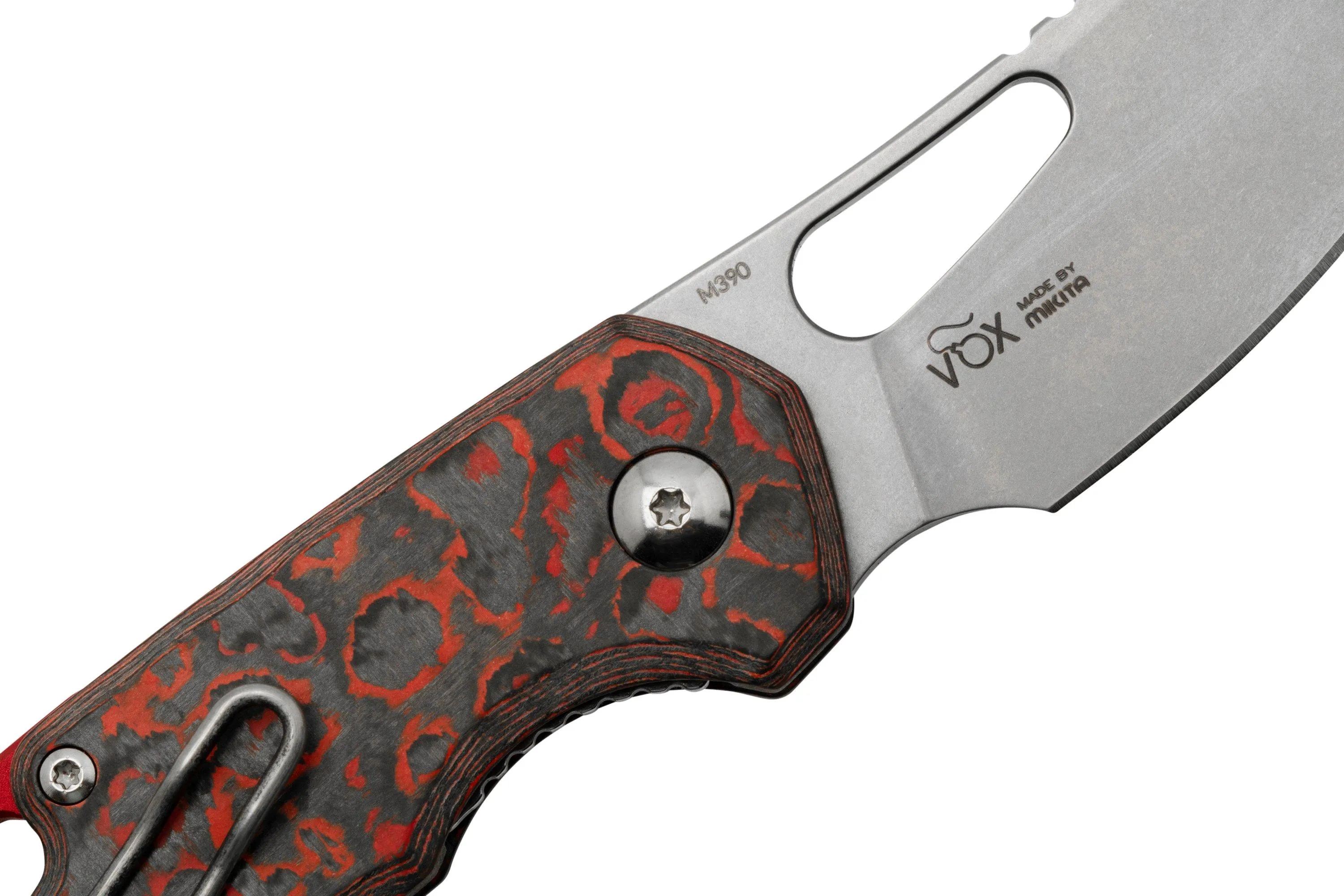 MKM Isonzo FX03-2CL Cleaver Stonewashed, Lava Flow Carbon Fiber, couteau de poche, Jesper Voxnaes design