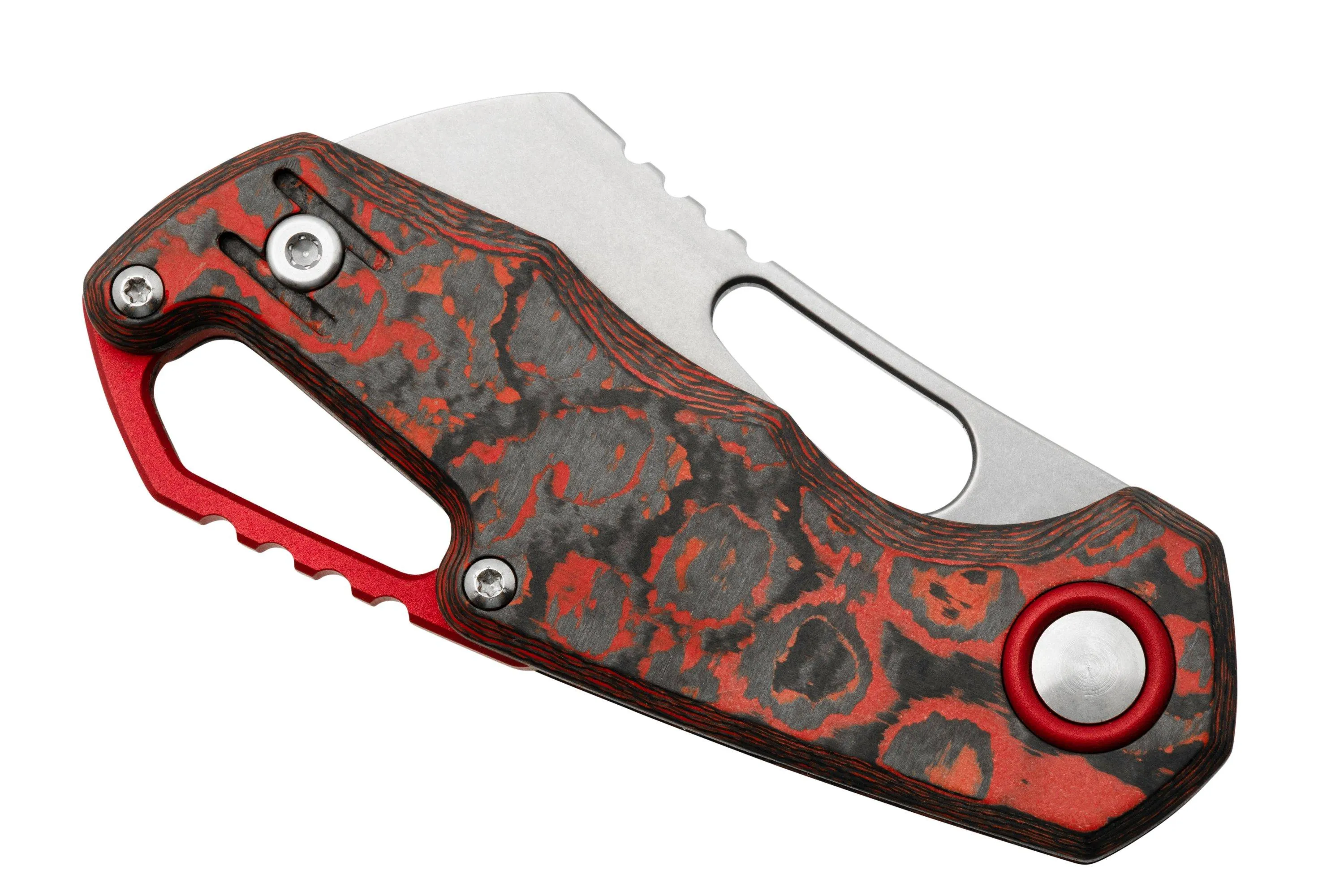 MKM Isonzo FX03-2CL Cleaver Stonewashed, Lava Flow Carbon Fiber, couteau de poche, Jesper Voxnaes design